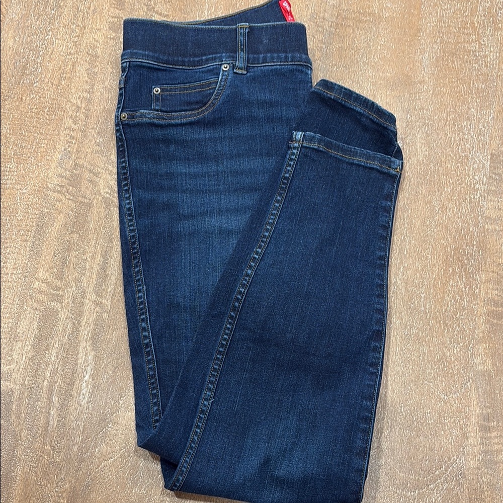 Spanx ankle skinny jeans size Large in color Midnight
